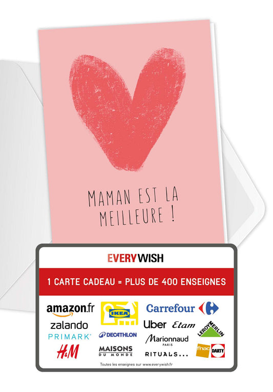 Maman est la meilleure - Cœur rose