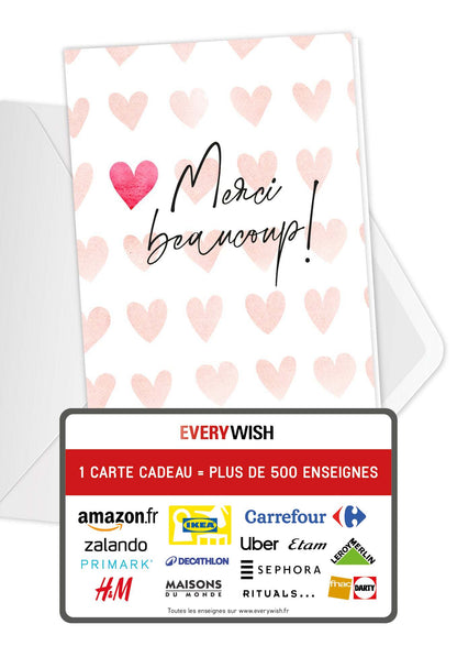 Merci beaucoup - Cœurs Aquarelle