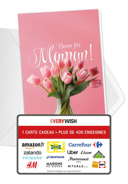 Bonne Fête maman - Vase tulipe (Valeur du bon)