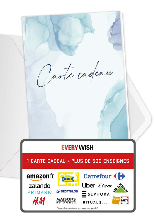 Carte Cadeau - Aquarelle Bleu