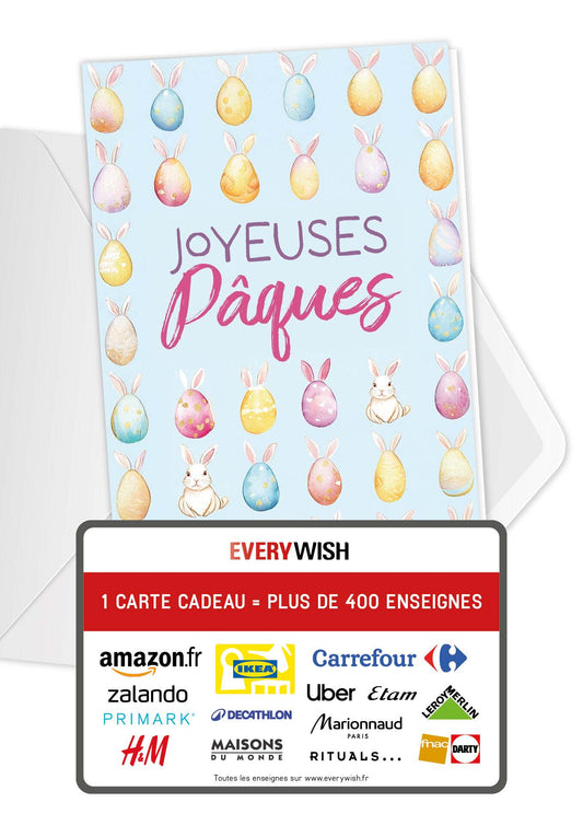 Joyeuses Pâques - Motif oeufs de lapin