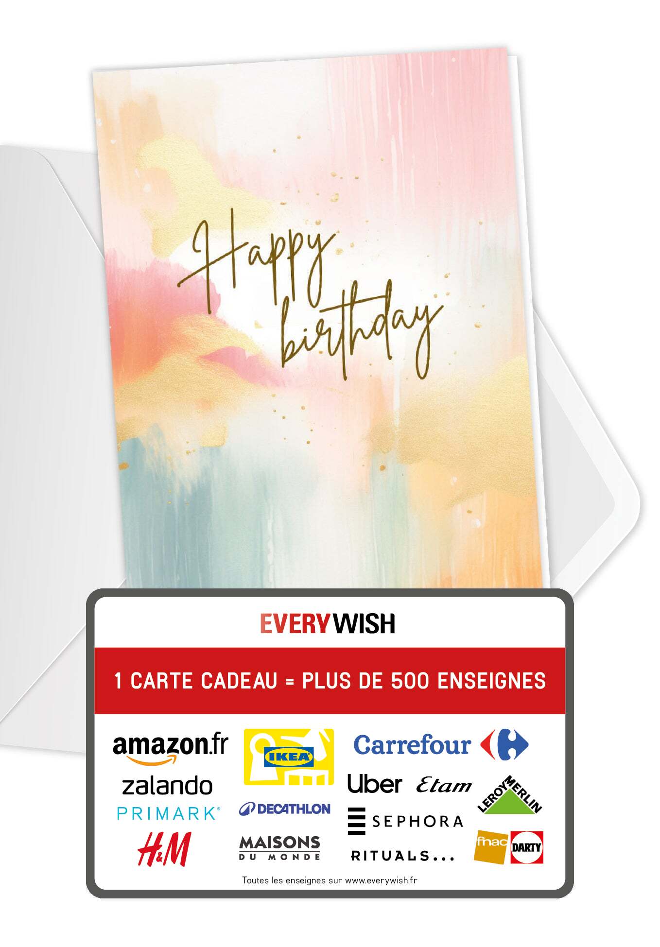 Happy Birthday - Aquarelle colorée