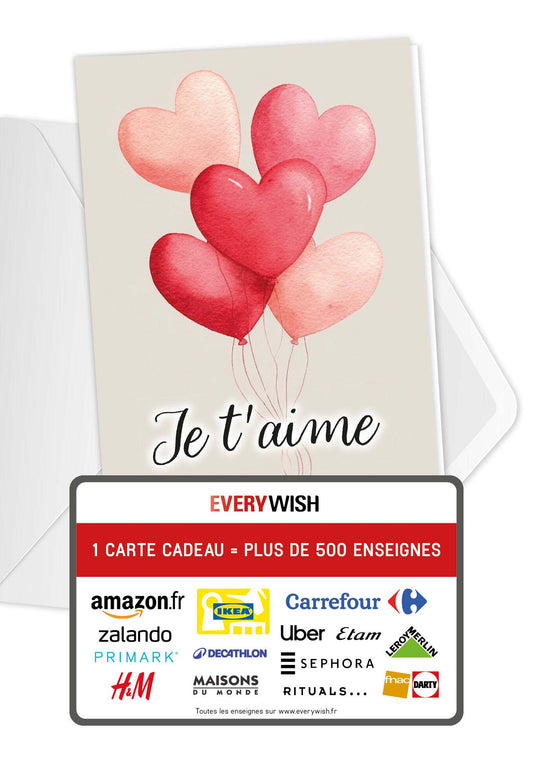 Je t'aime - Ballons coeurs