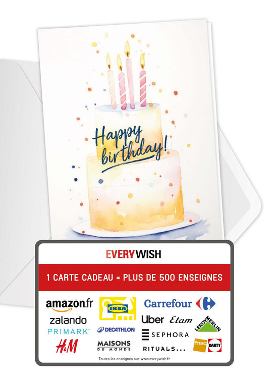 Happy Birthday - Gâteau Jaune