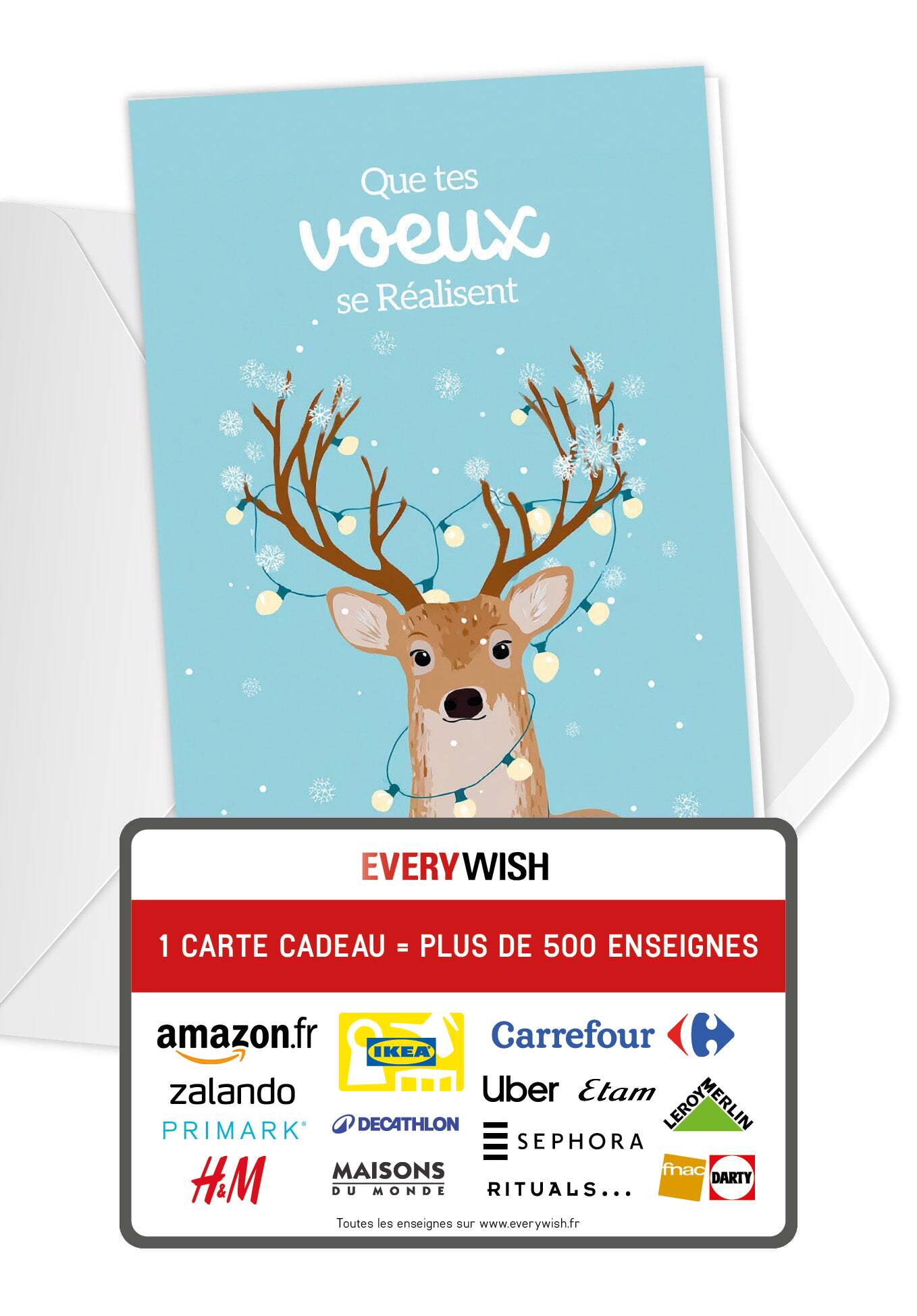 Que tes voeux - Guirlande lumineuse Renne