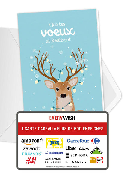 Que tes voeux - Guirlande lumineuse Renne