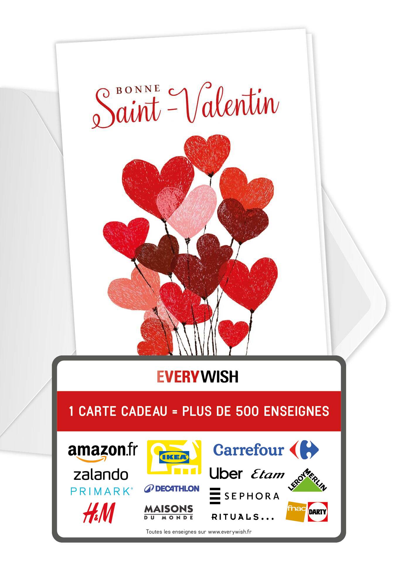 Bonne Saint-Valentin - Ballons coeurs