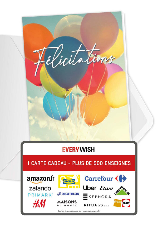 Félicitations - Ballons colorés