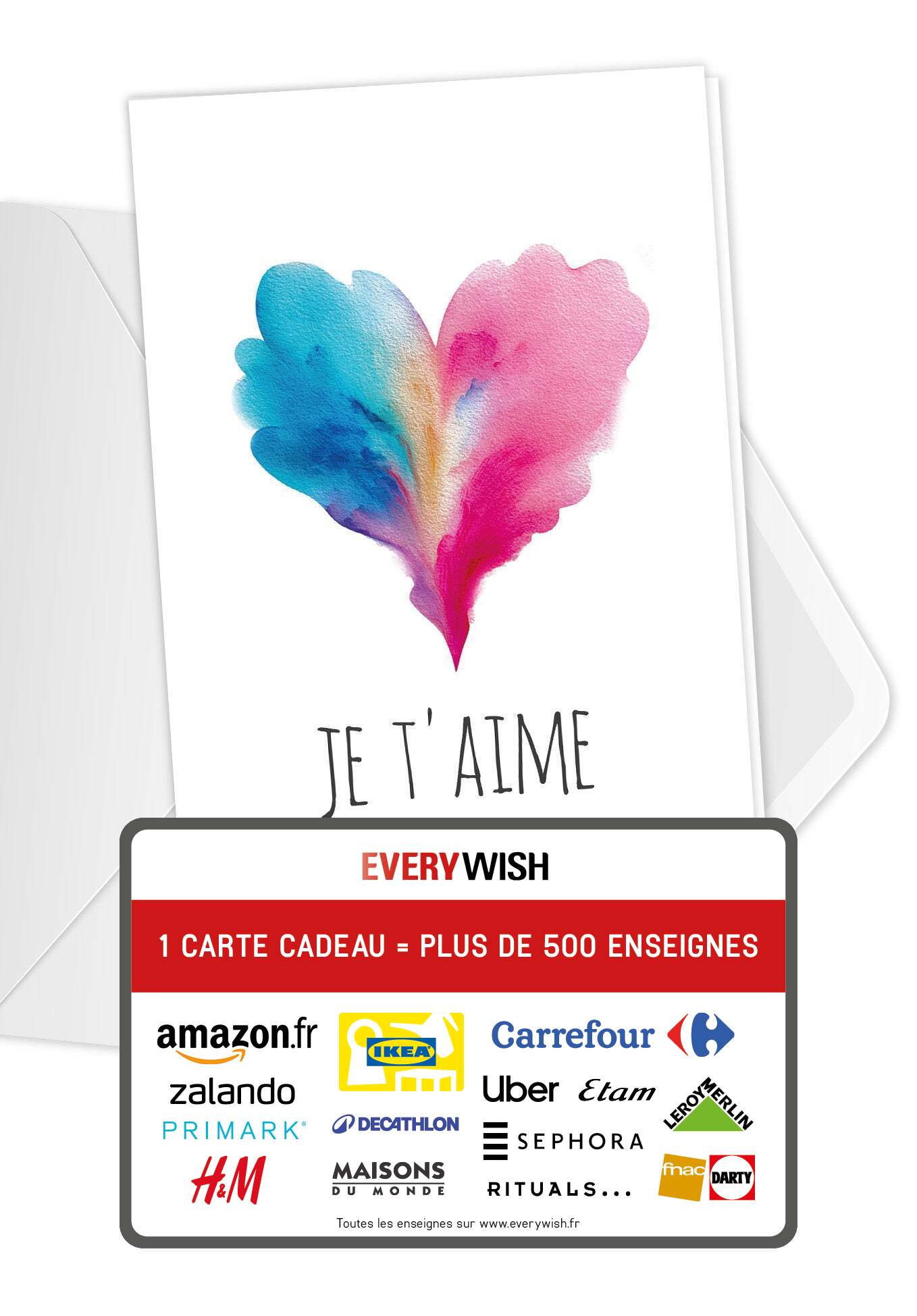 Je t'aime - Cœur bleu-rose