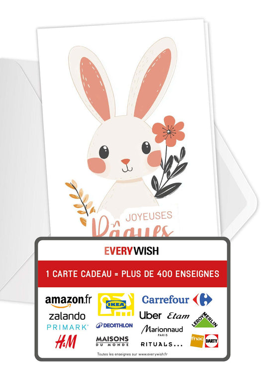 Joyeuses Pâques - Lapin blanc