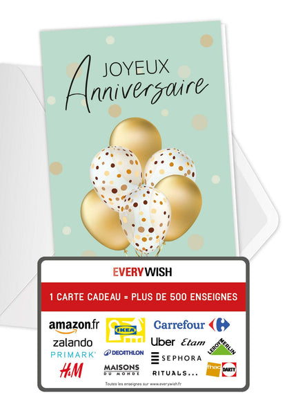 Joyeux anniversaire - Ballons Or