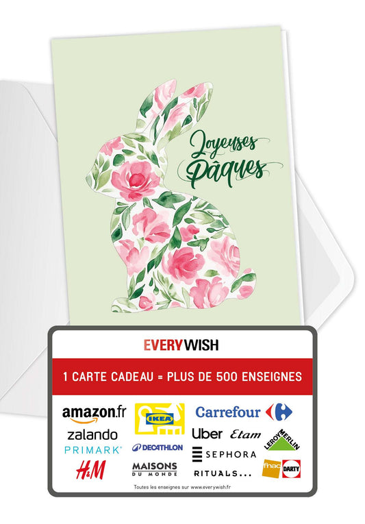Joyeuses Pâques - Lapin fleur