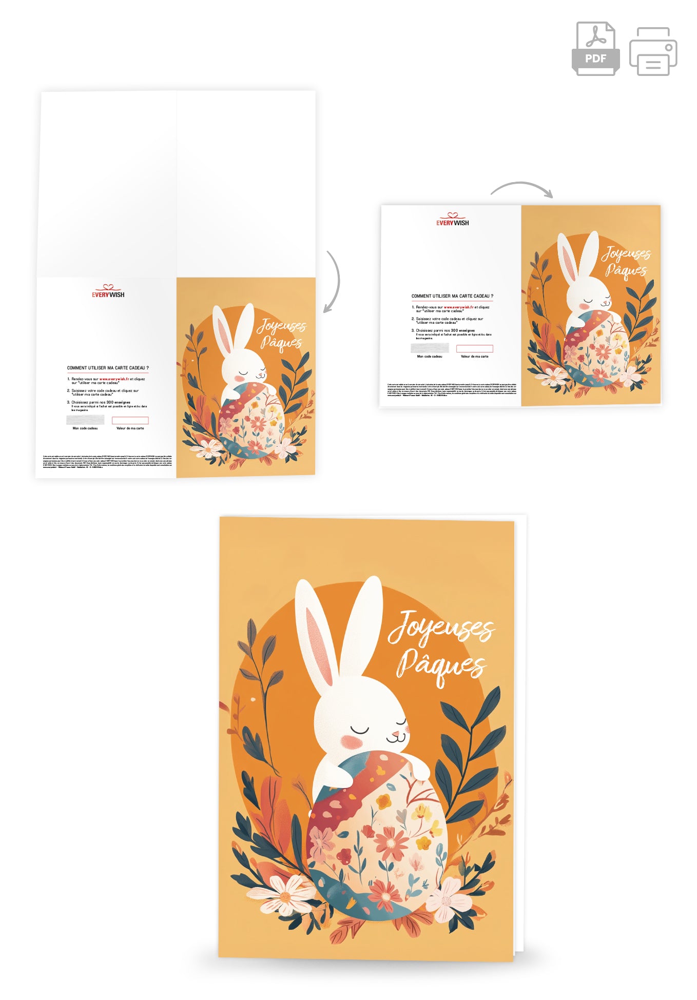 Joyeuses Pâques - Lapin Orange