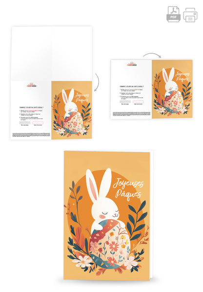 Joyeuses Pâques - Lapin Orange