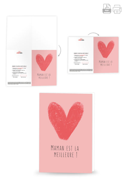 Maman est la meilleure - Cœur rose (Valeur du bon)