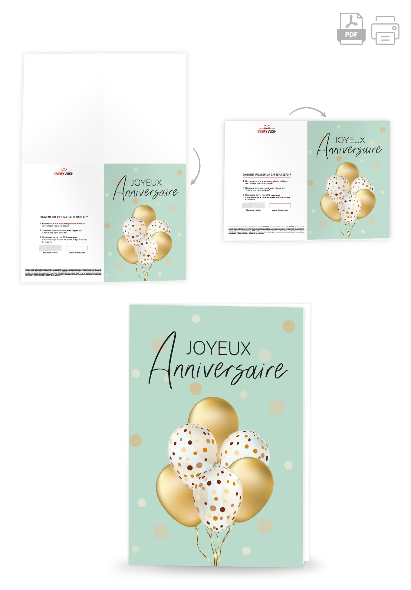 Joyeux anniversaire - Ballons Or