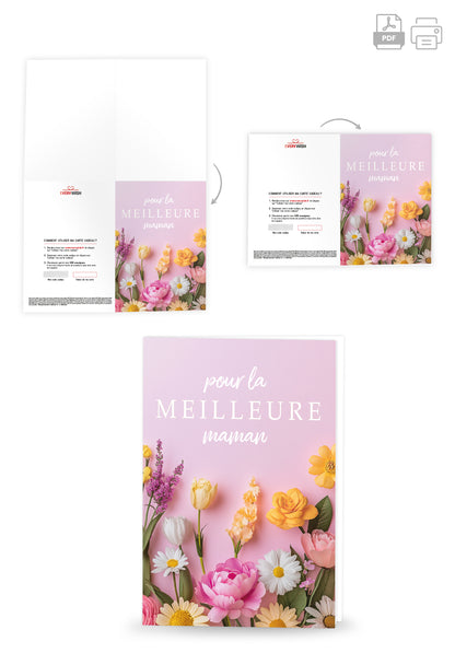 Pour la meilleure Maman - Fleurs roses