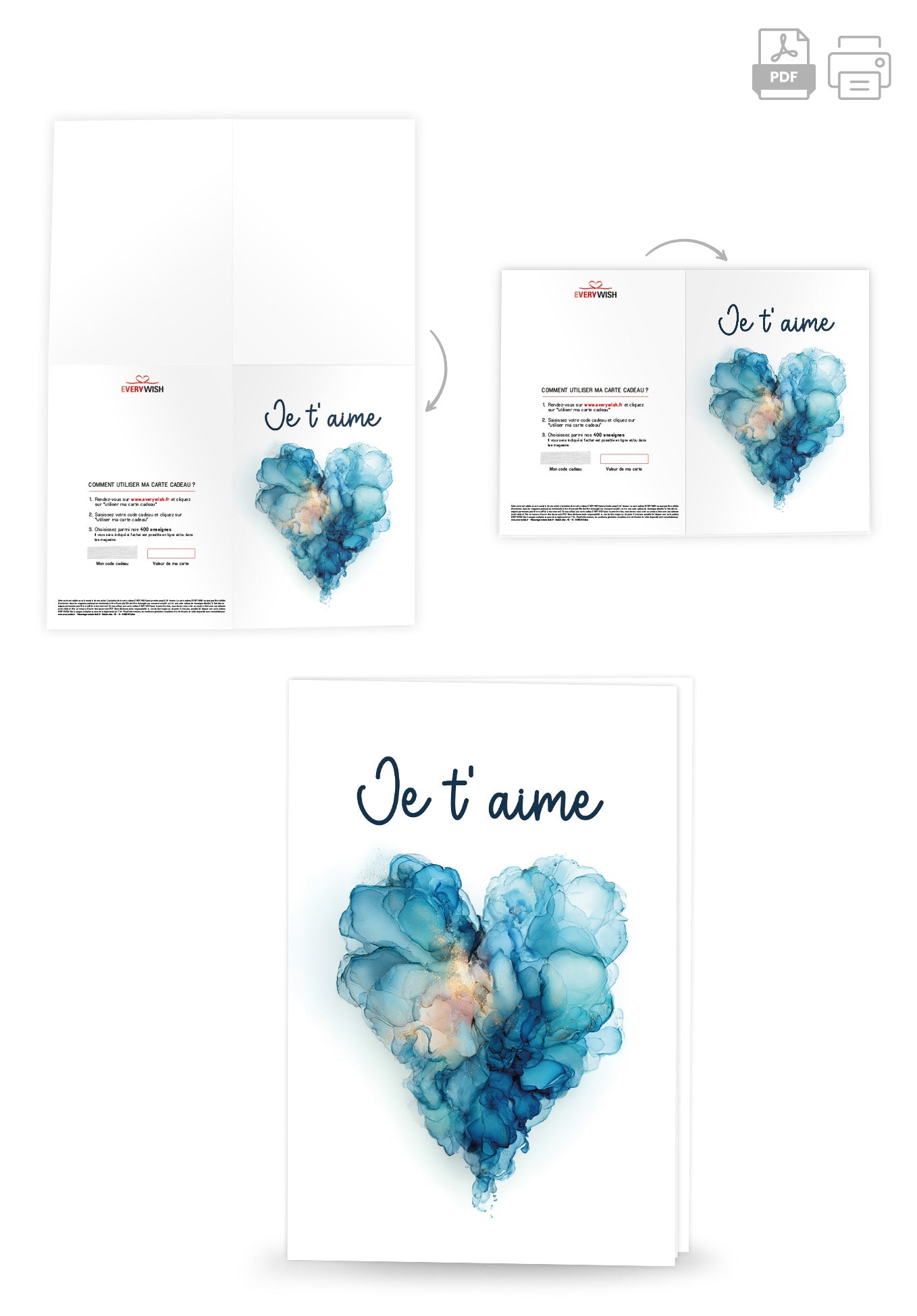 Je t'aime - Cœur bleu