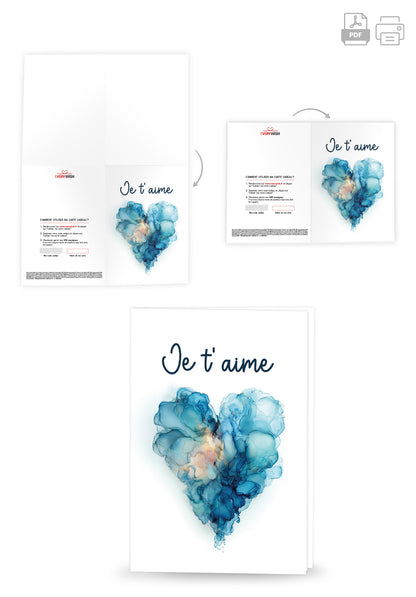 Je t'aime - Cœur bleu