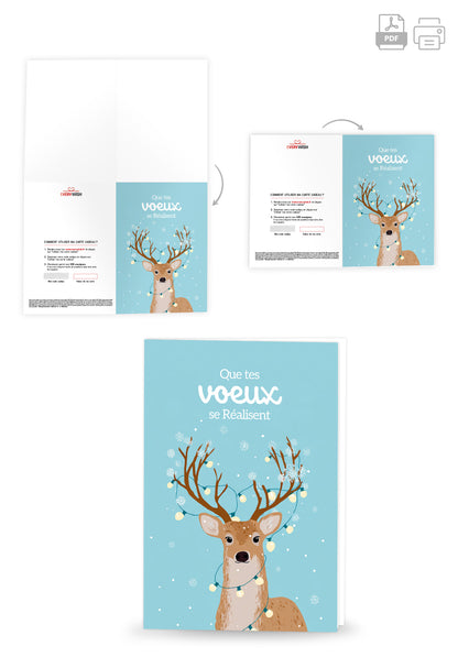 Que tes voeux - Guirlande lumineuse Renne