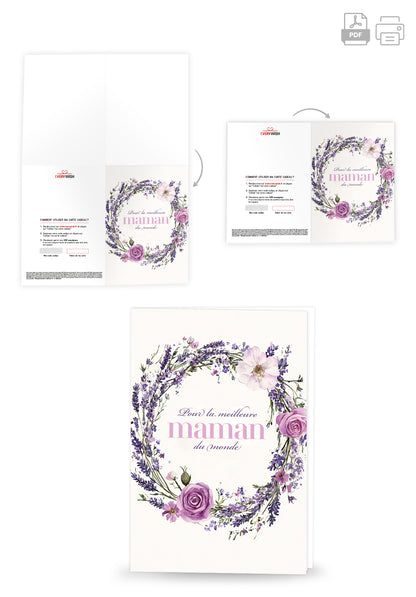 Pour la meilleure Maman - Couronne de fleurs lilas