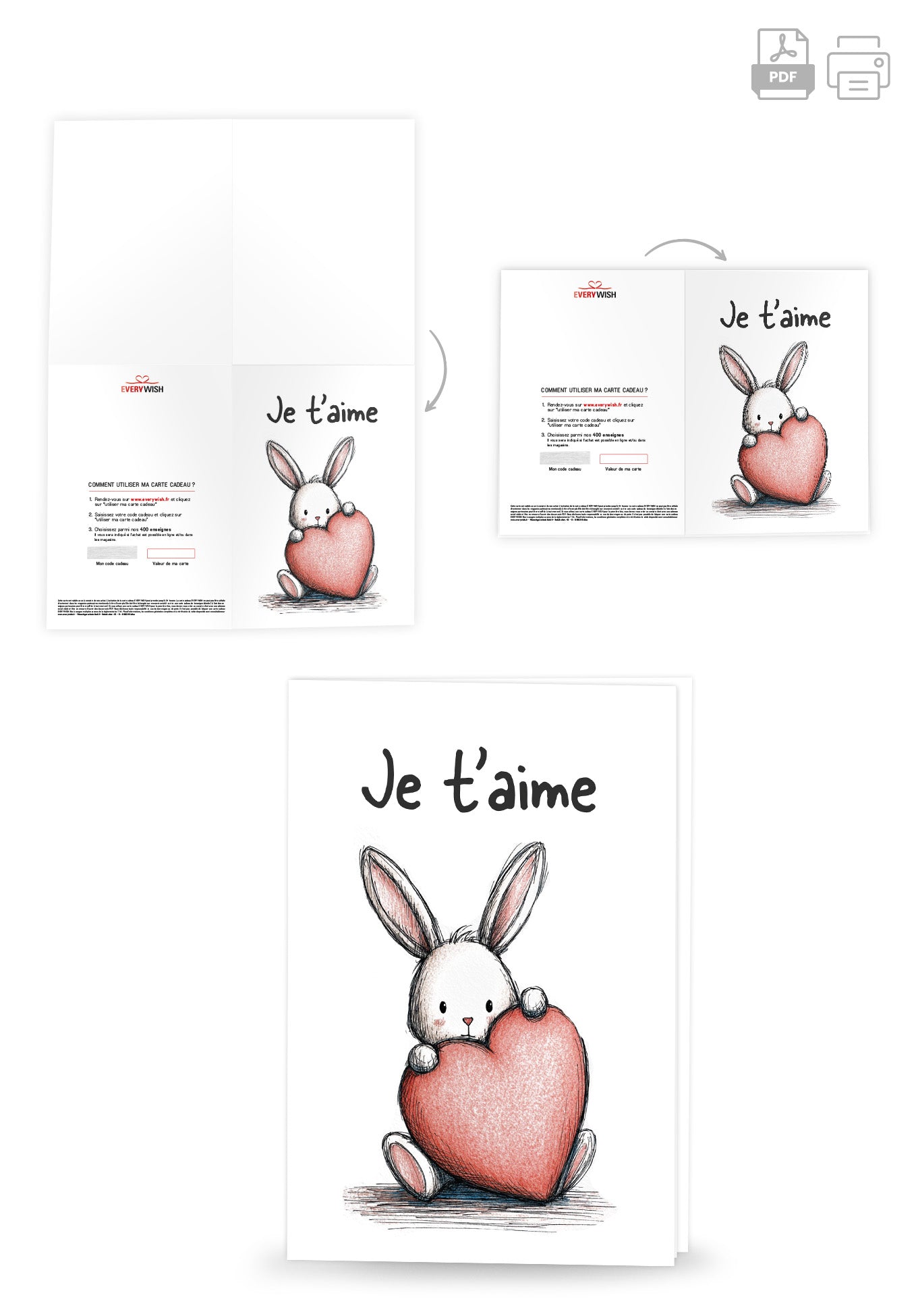 Je t'aime - Cœur de lapin PDF