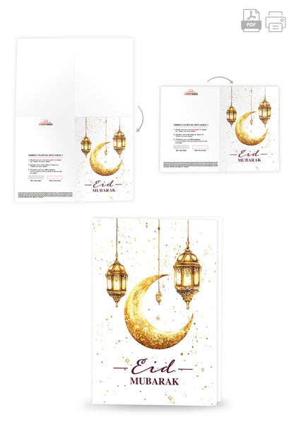 Eid Mubarak - Blanc or (Valeur du bon)