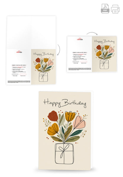 Happy Birthday - Fleurs cadeaux