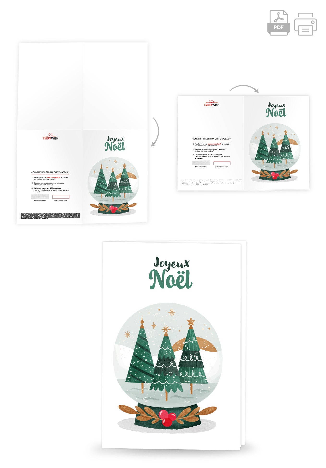 Joyeux Noël - Boule à neige Arbres