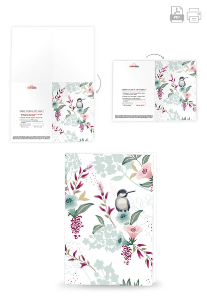 Oiseau sur fleur (Valeur du bon)