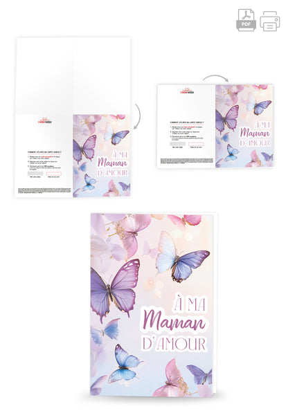 À ma maman - Papillons Lila