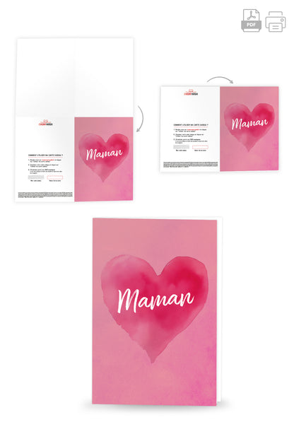 Maman - Cœur rose