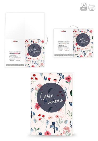 Carte Cadeau - Fleurs Bleu (Valeur du bon)