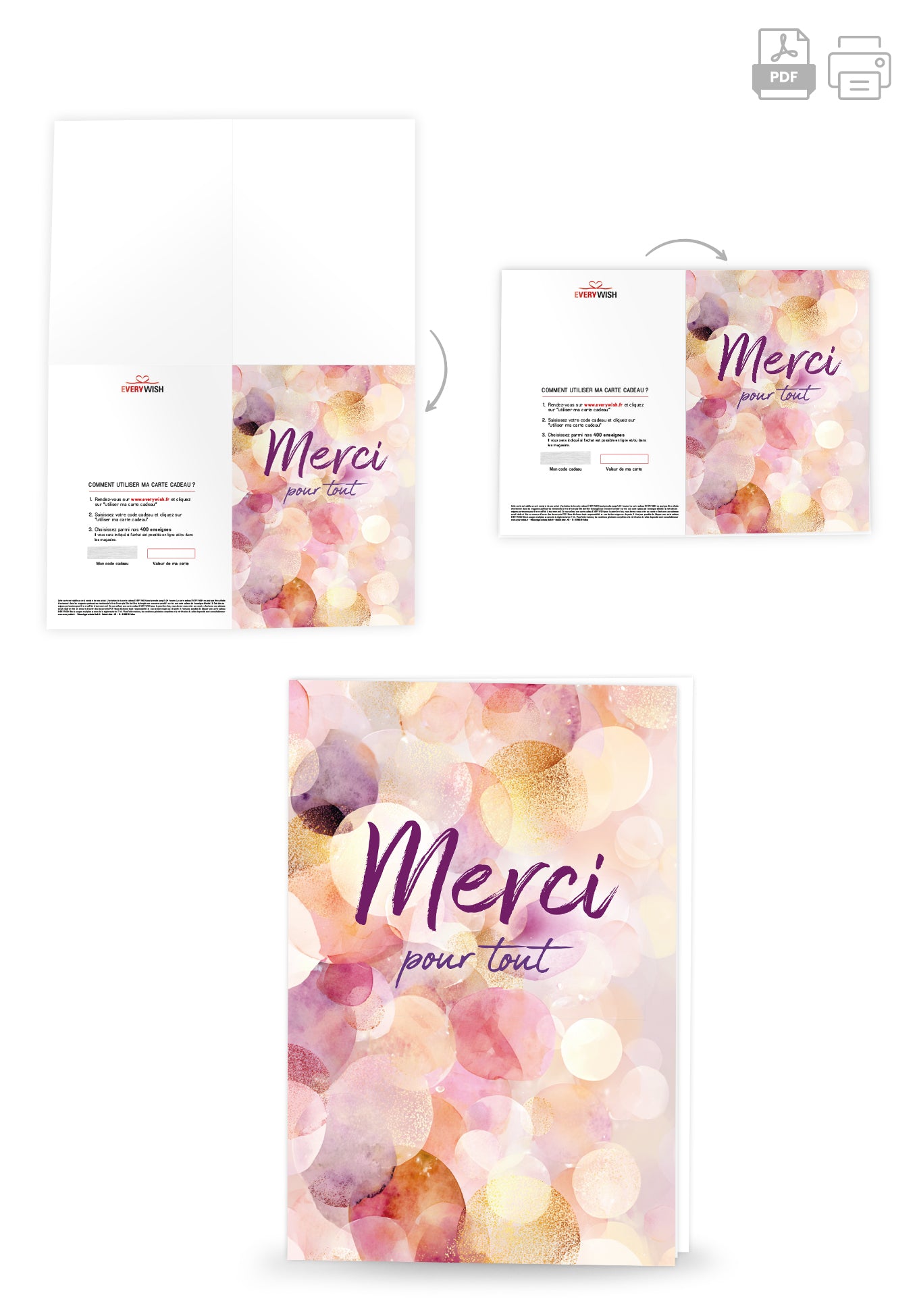 Merci pour tout - Or violet (Valeur du bon)