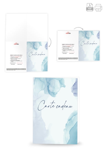 Carte Cadeau - Aquarelle Bleu