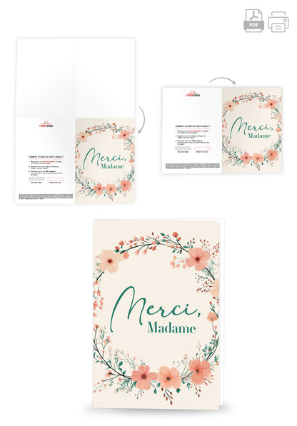 Merci Madame - Couronne de fleurs (Valeur du bon)