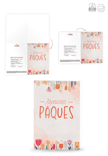Joyeuses Pâques - Fleurs Aquarelle