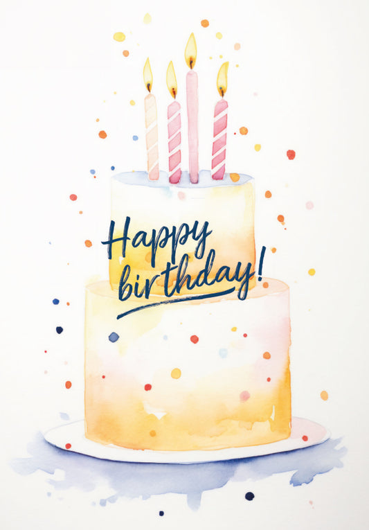 Happy Birthday - Gâteau Jaune