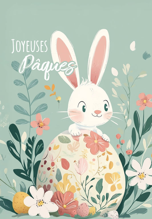 Joyeuses Pâques - Lapin Turquoise