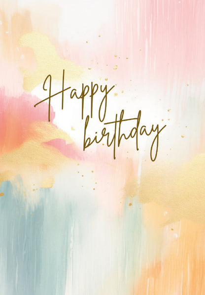 Happy Birthday - Aquarelle colorée
