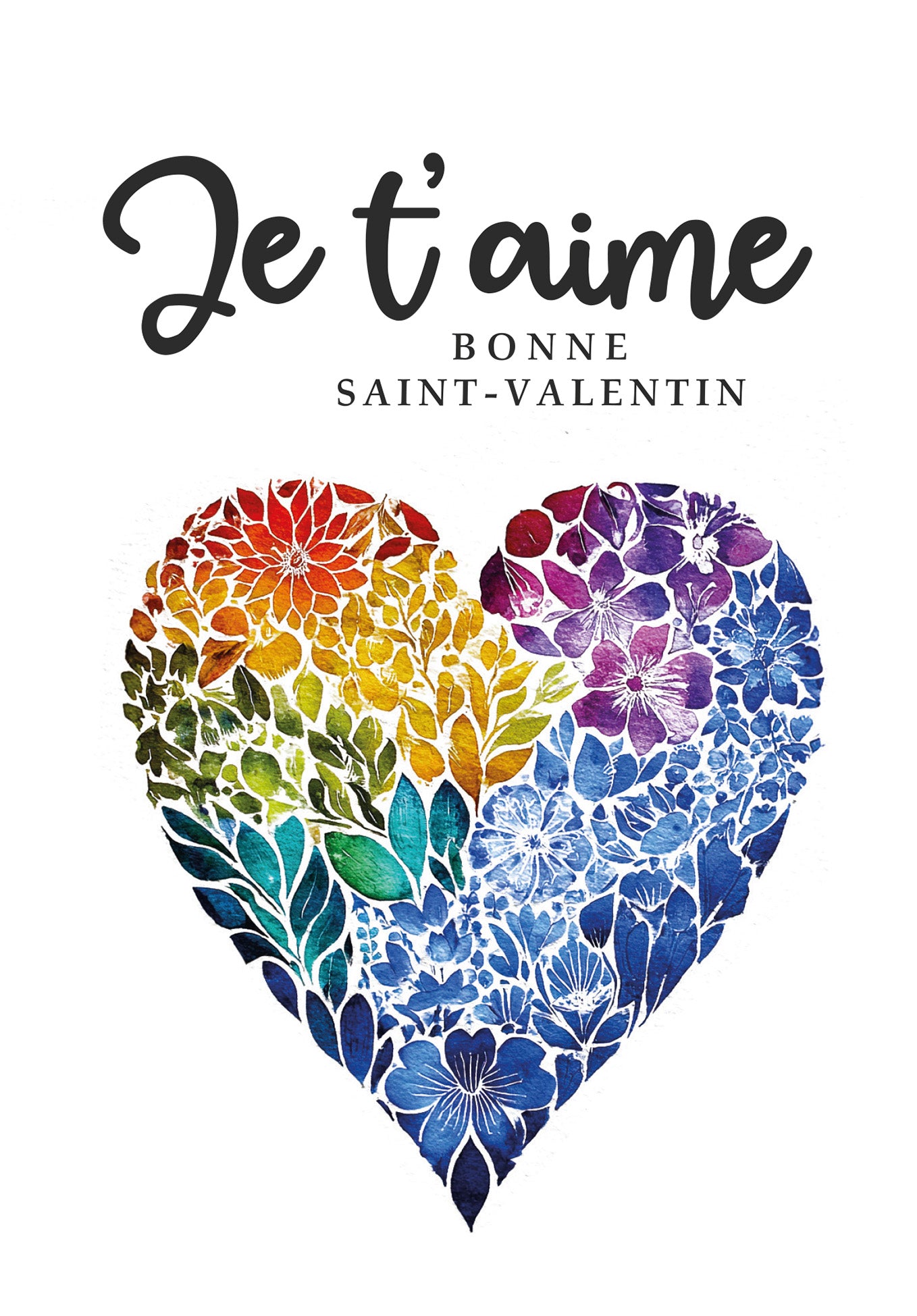 Je t'aime - Cœur coloré