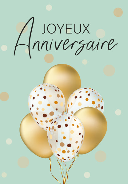 Joyeux anniversaire - Ballons Or