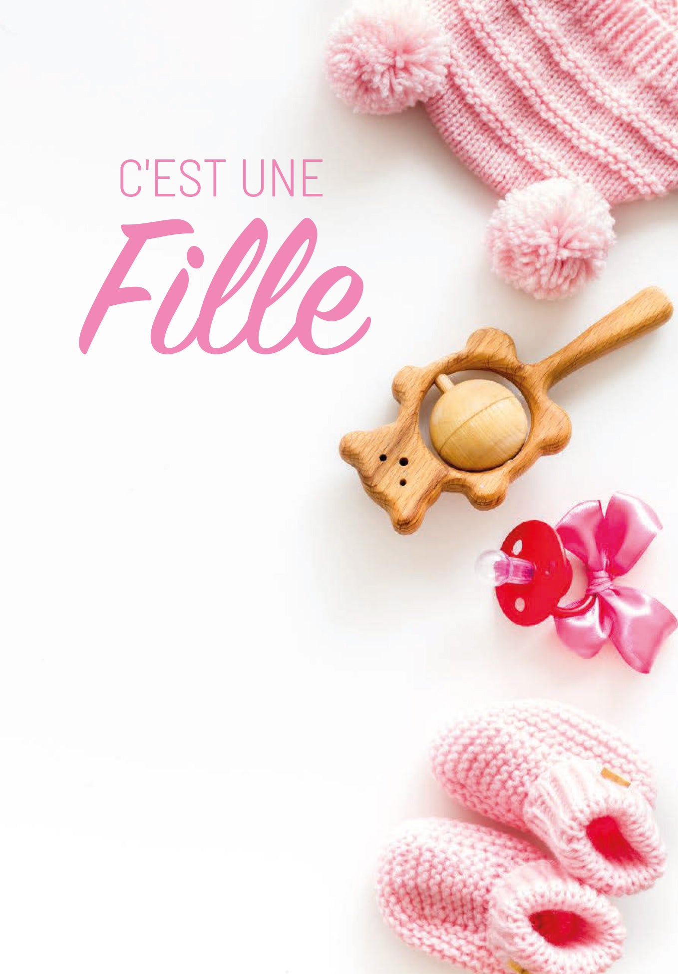 Tampon En Bois 'C'est Une Fille' Artemio - Diamètre 3cm, Pour Scrapbooking, Carterie