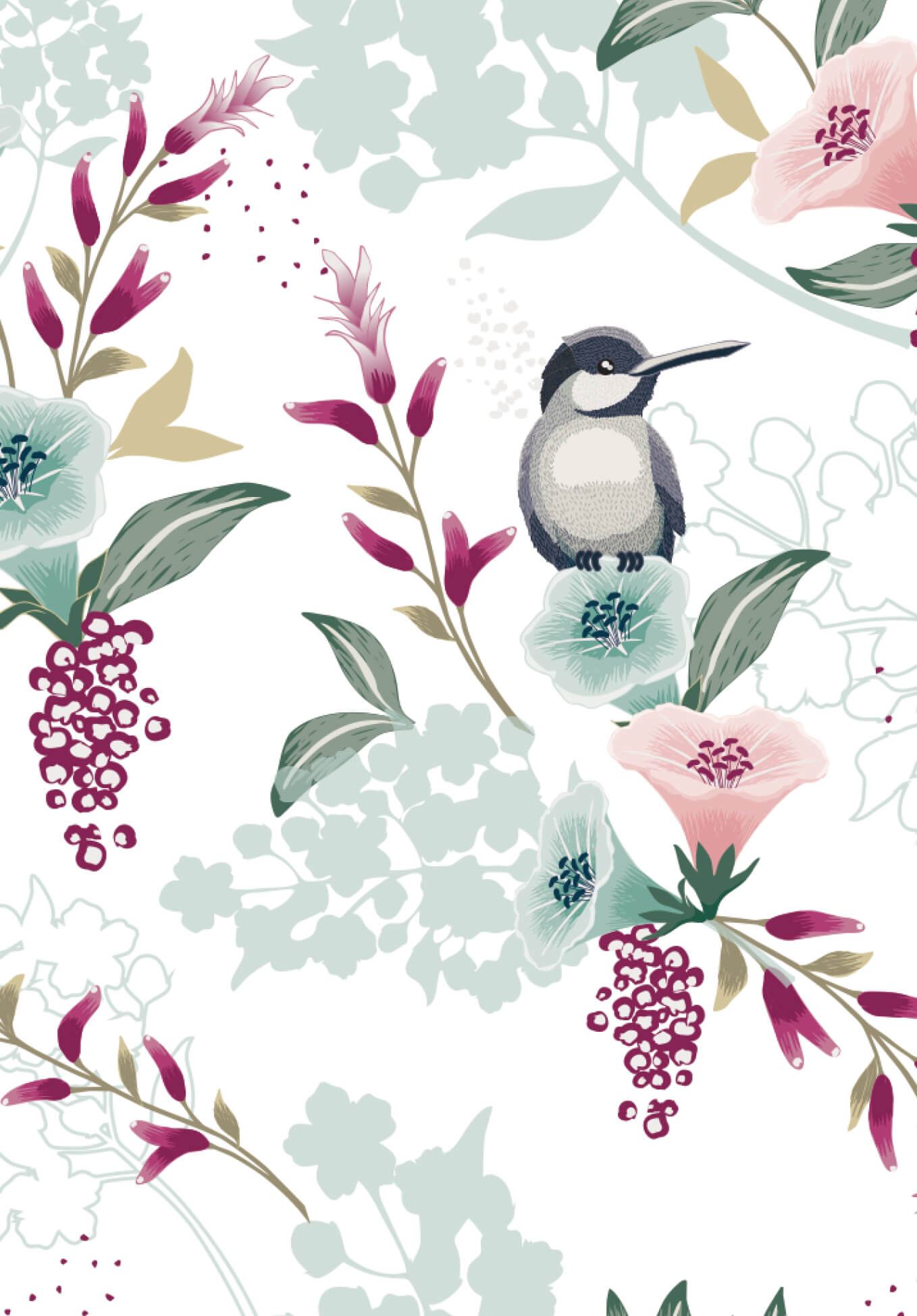 Oiseau sur fleur (Valeur du bon)
